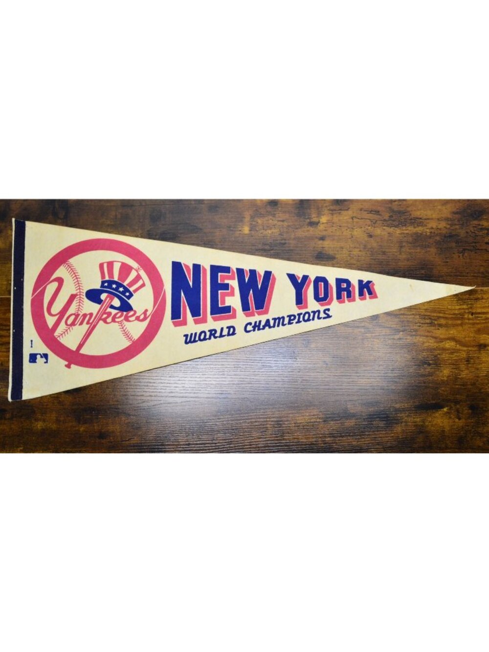 Vintage New York Yankees World Champions Pennant MLB Memorabilia 30 inches